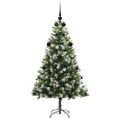 vidaXL Umelý vianočný stromček s umelým snehom 150 LED Teplá biela
