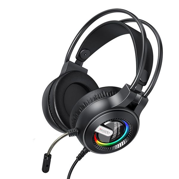 YESIDO GAMING HEADPHONES EK02 LED 2xAUX 3.5MM + MICROPHONE BLACK