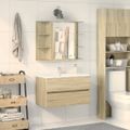 vidaXL Skrinka so zrkadlom, dub sonoma 80x20,5x64 cm, drevotrieska