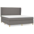 vidaXL Boxspring posteľ s matracom tmavosivá 180x200 cm látka