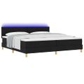 vidaXL LED box s pružinami s LED pásikmi Čierny 200 x 200 cm látka