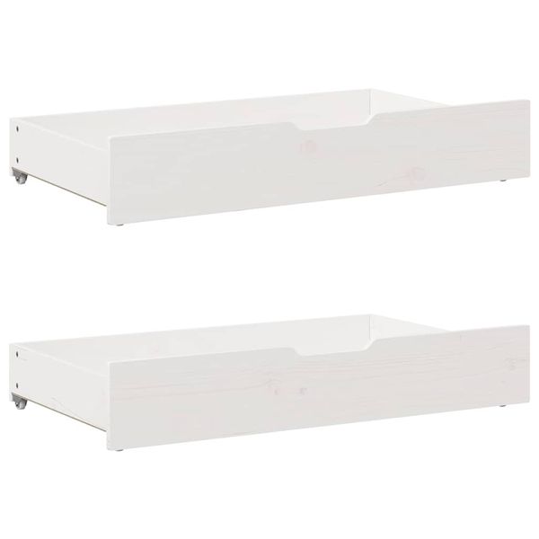 vidaXL Zásuvky pod posteľ 2 ks biele 90x55x17 cm masívna borovica