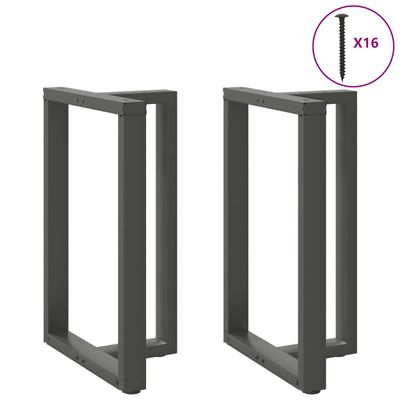 vidaXL Nohy barového stola v tvare T, 2 ks, antracitové, 60x35x(90-91) cm, oceľ