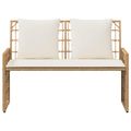 vidaXL Vonkajšia lavička 2 -Seater 116 x 55 x 82 cm Oceľ a poly ratan