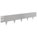 vidaXL Obrubník trávnika 10 ks 100 x 20 cm Oceľ Strieborná
