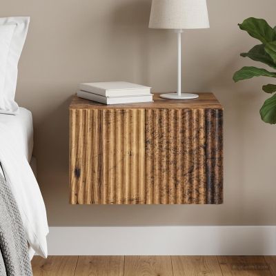 vidaXL Nástenná nočná skrinka Staré drevo 33 x 34,5 x 20 cm