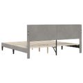 vidaXL Rám postele s čelnou doskou Svetlosivá 200 x 200 cm Zamat