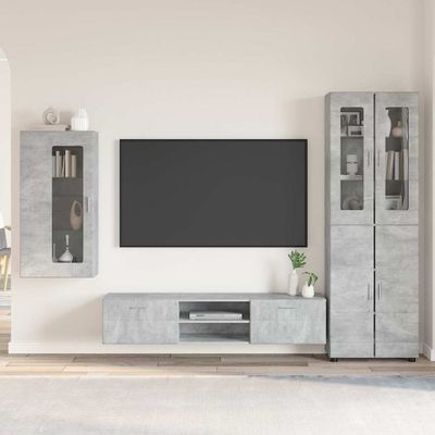 vidaXL Zostava TV skriniek FLORIN 3 pcs Betónová šedá Kompozitné drevo