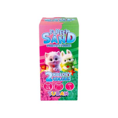 Fluffy piesok 2 x 70g ružová a zelená