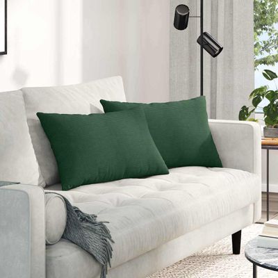 vidaXL Vankúše na pohovku 2 pcs Tmavozelená 60 x 40 cm