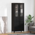 vidaXL Highboard Čierny dub 69,5 x 34 x 180 cm Kompozitné drevo