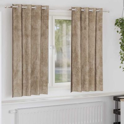 vidaXL Sametové závesy 2 pcs šampanského 175 x 140 cm Zamat