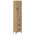 vidaXL Highboard Remeselný dub 34,5 x 34 x 180 cm Kompozitné drevo