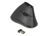 Vertikálna myš - ergonomická - pravák - optická - 5 tlačidiel - bezdrôtová - 2,4 GHz - bezdrôtový prijímač USB - čierna - maloobchod