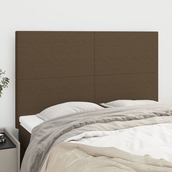 vidaXL Čelo postele tmavohnedé 144x5x118/128 cm látkové