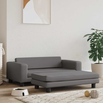 VidaXL Pelech pre psa s nadstavcom, sivý 100x50x30 cm, umelá koža