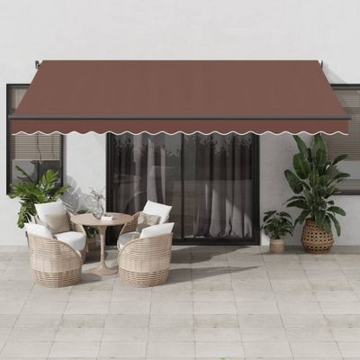 vidaXL Automaticky zaťahovacia markíza s LED hnedá 450x350 cm