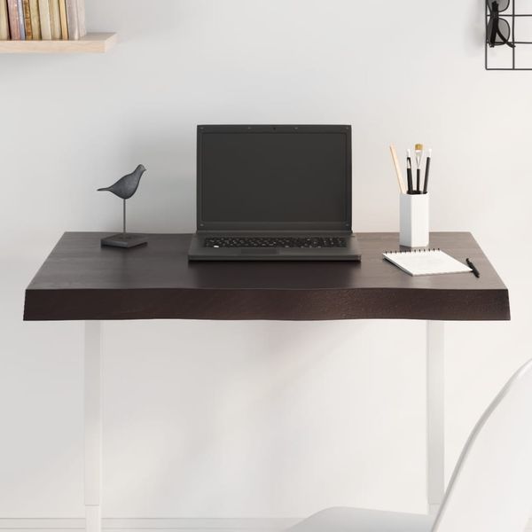 vidaXL Stolová doska tmavohnedá 80x50x(2-6)cm ošetrený masív hrany