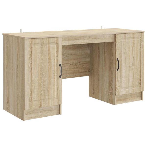 vidaXL Stôl s poličkou Dub sonoma 142,5 x 50 x 75 cm Kompozitné drevo
