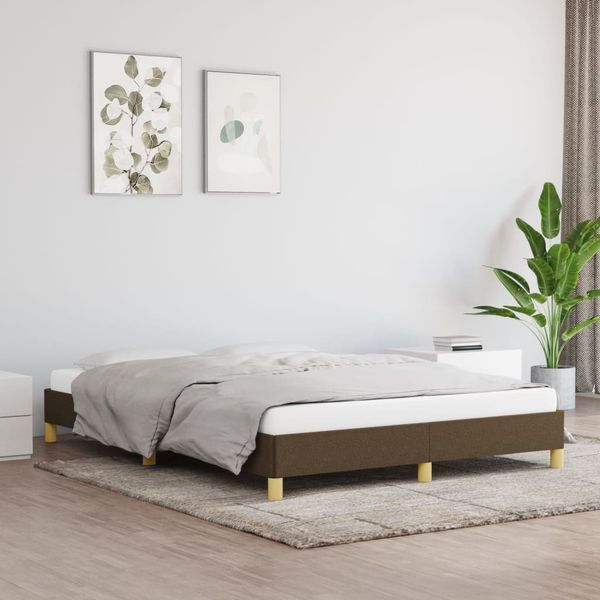 vidaXL Posteľ bez matraca tmavohnedá 140x190 cm látka