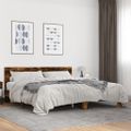 vidaXL Posteľný rám dymový dub 180x200 cm kompozitné drevo a kov