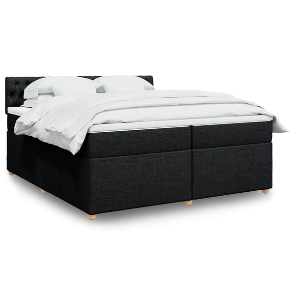 vidaXL Boxspring posteľ s matracom čierna 200x200 cm látka