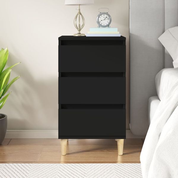 vidaXL Nočný stolík čierny 40x35x70 cm spracované drevo