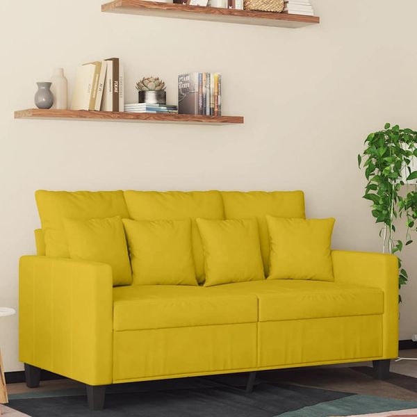 vidaXL 2-miestna pohovka žltá 120 cm zamat
