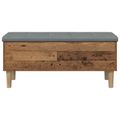 vidaXL Úložná lavička s vankúšom Staré drevo 102 x 42 x 46 cm