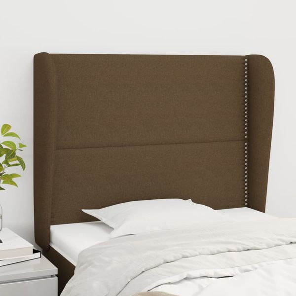 vidaXL Čelo postele so záhybmi tmavohnedé 93 x 23 x 118/128 cm látka