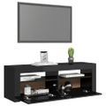 vidaXL TV skrinka s LED svetlami lesklá čierna 120x35x40 cm