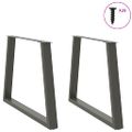 vidaXL Nohy k jedálenskému stolu v tvare V, 2 ks, antracitové, 100 x (72-73,3) cm, oceľ