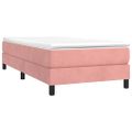 vidaXL Posteľný rám s boxspringom ružový 100x200 cm zamat