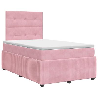 vidaXL Posteľ boxspring s matracom Ružová 120 x 190 cm Zamat