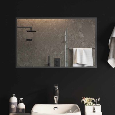 vidaXL Zrkadlo do kúpeľne s LED Priehľadná 80 x 50 cm tvrdené sklo
