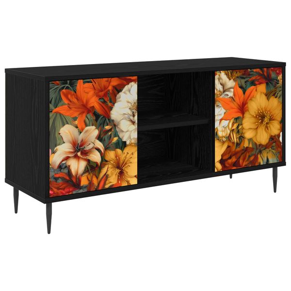 vidaXL TV skrinka GENNEP 102 x 33 x 51 cm Čierny dub Kompozitné drevo