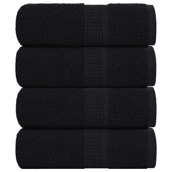 vidaXL Uteráky pre hostí FROGN 4 ks čierne 30x50 cm 360 g/m²