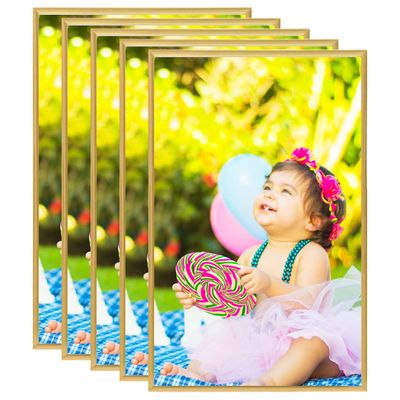 vidaXL Fotorámiky na stôl, koláž 5 ks, zlaté 13x18 cm, MDF