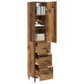 vidaXL Highboard Staré drevo 34,5 x 34 x 180 cm Kompozitné drevo