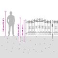 vidaXL Plotová brána KAMPEN s vrchnou časťou z oštepu čierna 394,5x125 cm oceľ