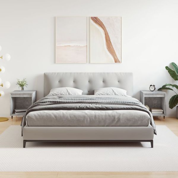 vidaXL Nočné stolíky 2 ks betónové sivé 40x35x50 cm kompozitné drevo