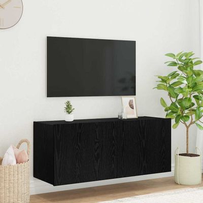 vidaXL TV nástenná skriňa Čierny dub 100 x 35 x 41 cm Kompozitné drevo