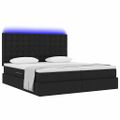vidaXL LED úložná posteľ s matracom Čierna 180 x 200 cm Látka