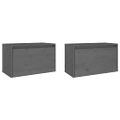vidaXL Nástenné skrinky 2 ks sivé 60x30x35 cm masívna borovica