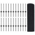 vidaXL Zvarené pletivo s podperami 50 x 0,4 m PVC potiahnutá oceľ Sivá