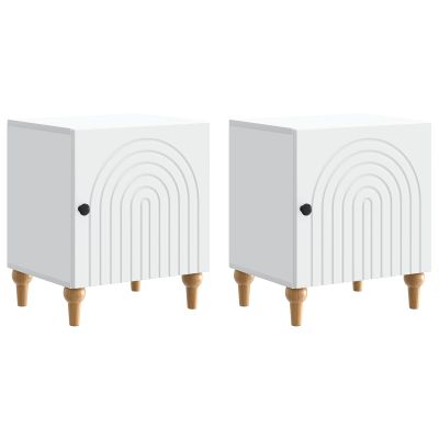 vidaXL Nočný stolík 2 pcs Biela 43 x 34,5 x 50 cm Kompozitné drevo
