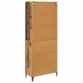 vidaXL Highboard Staré drevo 69,5 x 34 x 180 cm Kompozitné drevo