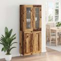 vidaXL Highboard 2 ks Staré drevo 69,5 x 34 x 180 cm Kompozitné drevo