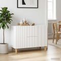 vidaXL Servírovacia skriňa Biela 89 x 34,5 x 60 cm Kompozitné drevo