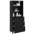 vidaXL Highboard Čierny dub 69,5 x 34 x 180 cm Kompozitné drevo